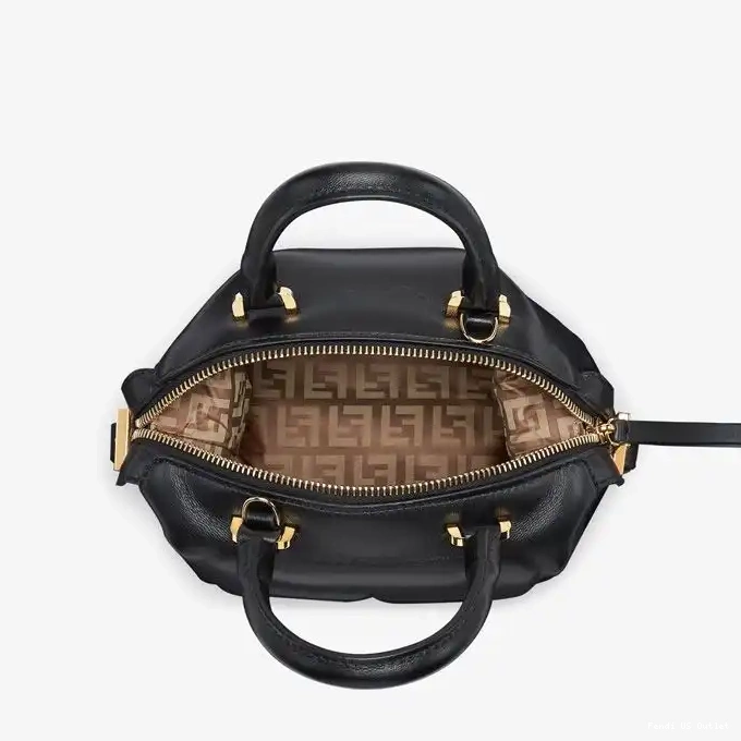 Vintage HOT Mini FF Leather Nappa Black Fendi Bag Cube In 0325